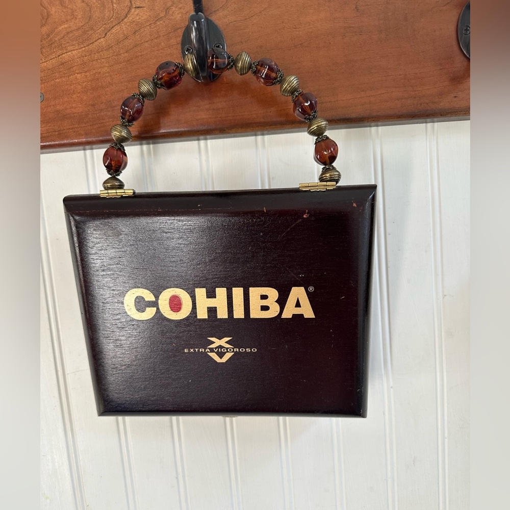 Cohiba Cigar Box Wooden purse. Vintage
